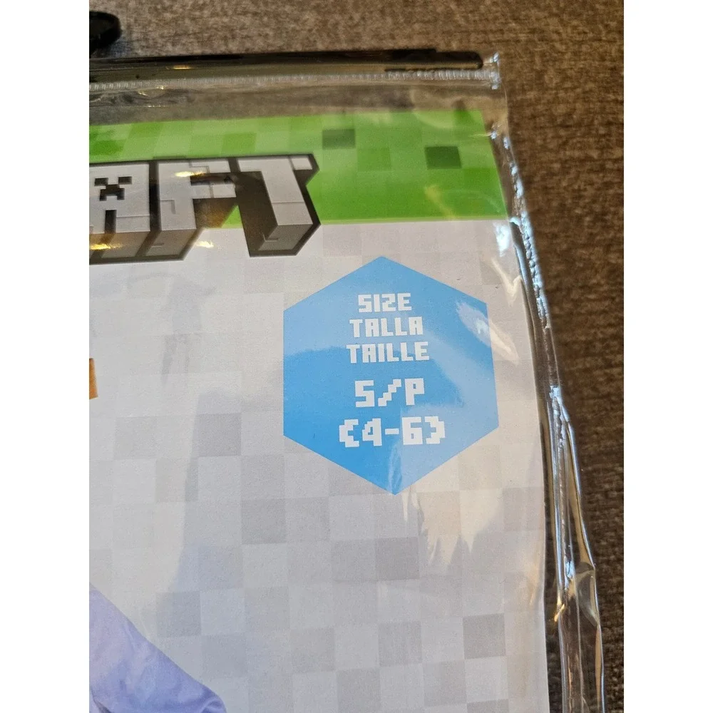 Minecraft Axolotl Child Costume Hooded Jumpsuit Size L S 4-6 Halloween‎ NEW NWT